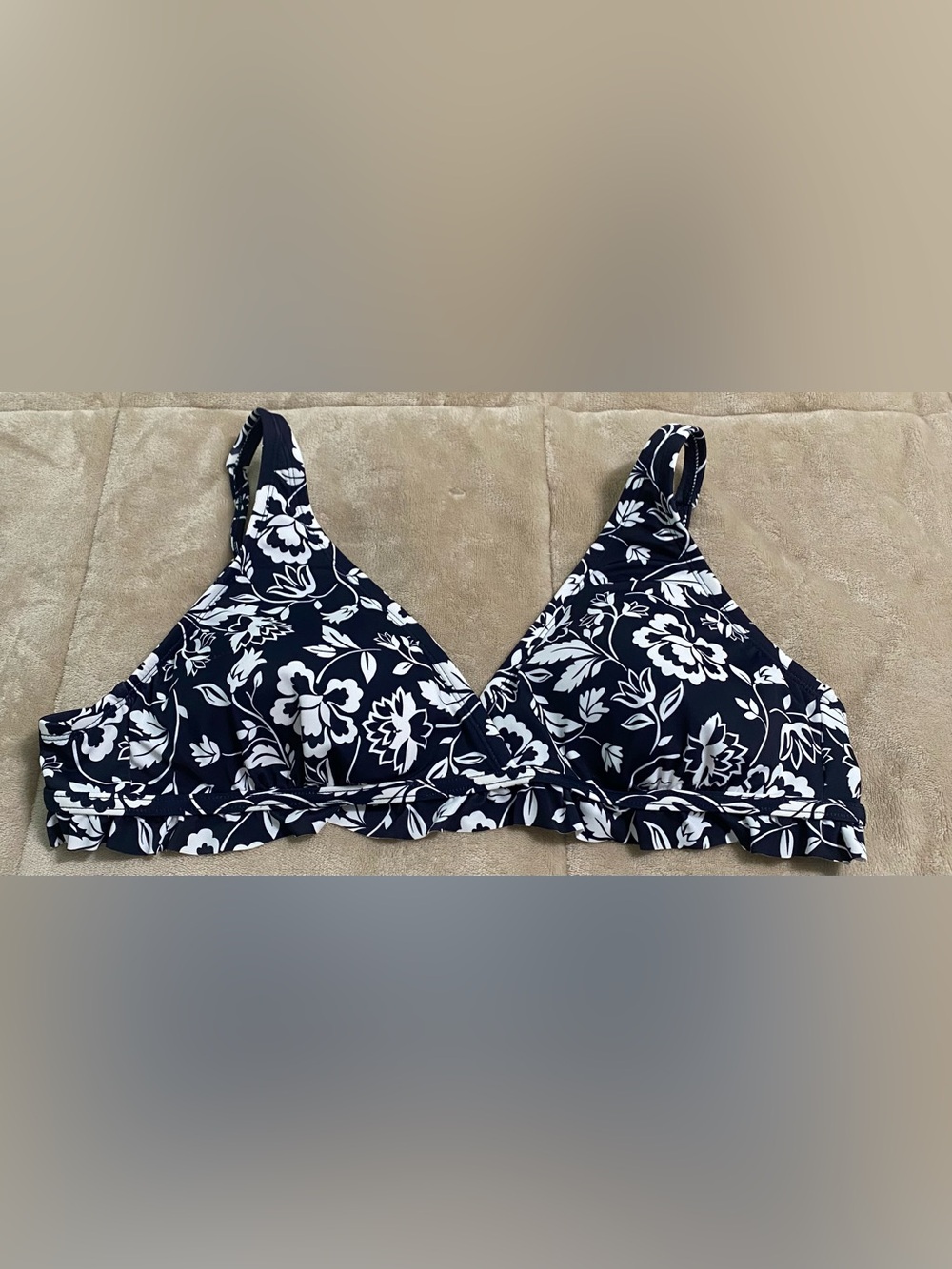 Draper James Strapless Floral Dress in Navy and White
